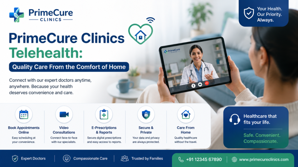 PrimeCure Clinics Telehealth: Quality Care From the Comfort of Home