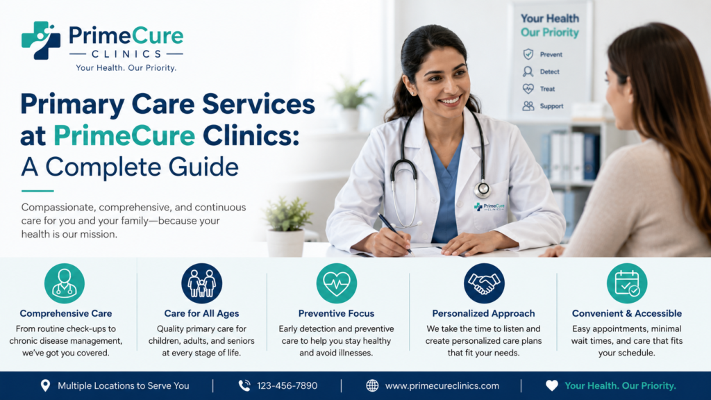 Primary Care Services at PrimeCure Clinics: A Complete Guide