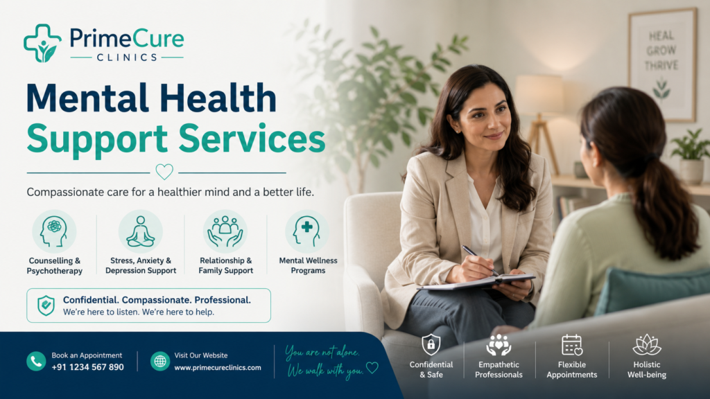 Mental Health Support Services at PrimeCure Clinics