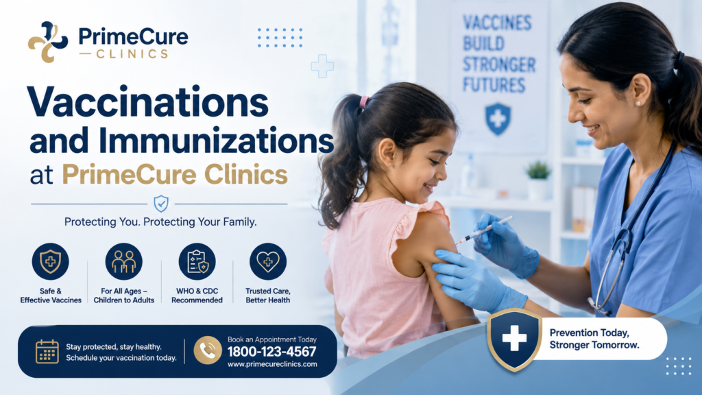 Vaccinations and Immunizations at PrimeCure Clinics